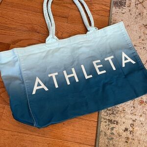 Athleta Teal and Light Blue Ombre Tote Bag